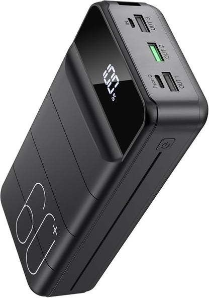 Portable Charger Power Bank 60000mAh Fast Charging 22.5W PD4.0 & QC 4.0 with USB C Battery Pack Charger Portable High Capacity Portable Phone Charger Power Bank for iPhone,Samsung,Travel (Black)