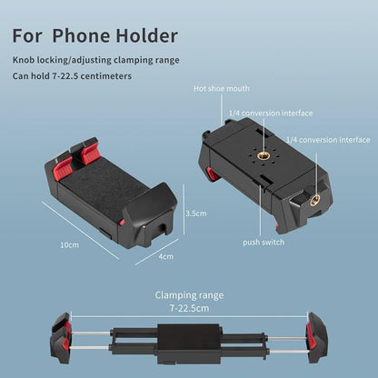 Adjustable Articulating Magic Arm with Clamp and Phone Holder Clip for Desk Mount, Desk Stand, Cell Phone Tripod