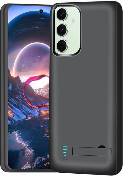 Battery Case for Samsung Galaxy S24+ / S24 Plus, 5000mAh Rechargeable Extended Battery Charging Charger Case, Add 100% Extra Juice, Not Compatible with S24 or S24 Ultra (6.7 inch) Black