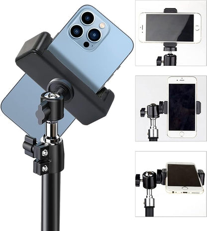 Universal Cell Phone Tripod Mount Adapter, Phone Holder Clip Connector Head Used for Monopod Selfie Stick Travel Mini Flexible Tripod and More, 1 Pack