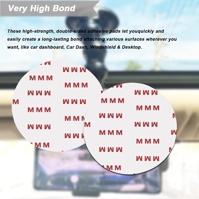 10 Pack 75mm (2.95") Circular Double Sided Sticky Pads, Strong Car Sticky Adhesive Replacement for Car Mount Mounting Holder Disk Windshield GPS Camera Lock Sucker Suction Cup Hook Dashboard Bracket