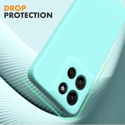 for Motorola Moto G 2026/G Play 2026 Case, 2 Pack Tempered Glass Screen Protectors, Soft TPU Liquid Silicone Shockproof Gel Cover-Ice Blue