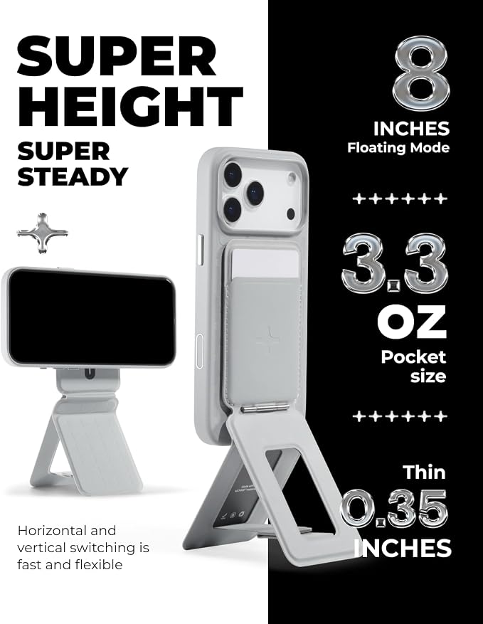 MOFT Phone Tripod Wallet x Tombogo for iPhone, Mulit-Angles, Lightweight & Portable Phone Stand, MOVAS Vegan Leather Phone Wallet, Strong Magnets, NFC Card Holder, Jet Black (with Card Slot)