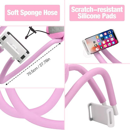 MoKo Neck Phone Holder, Lazy Gooseneck Phone Pillow Holder Bracket, 360° Rotate Phone Tablet Stand for 4"-11" Device, fits iPhone 17/17 Air/17 Pro/17 Pro Max, iPhone 16/Pro/Pro Max/Plus, iPhone 15/Pro
