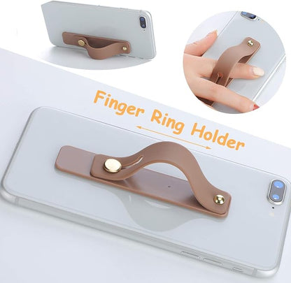 Weewooday 6 Pieces Phone Grip Holder Cell Phone Grip Strap Telescopic Finger Strap Stand Universal Finger Kickstand for Most Smartphones(Retro Colors)