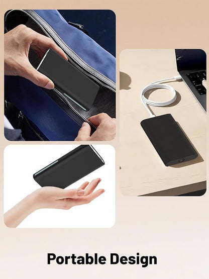 Silicone Protective Case Compatible with OnePlus SuperVooc Power Bank 12,000mAh 100W, Shockproof Cover with LCD Display Visible, Anti-Lost Strap, Precision Cutouts for All-Port Charger (Black)