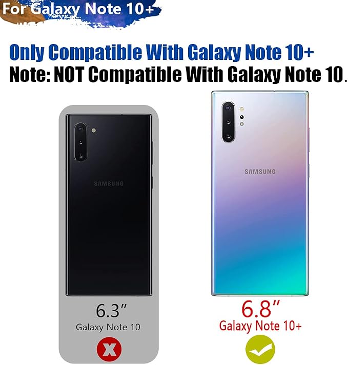 Sitong Battery Case for Samsung Galaxy Note 10+ Plus 5G, 6000mAh Rechargeable Extended Battery Charging Charger Case, Add 100% Extra Juice Black