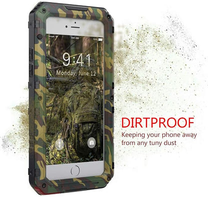 Beasyjoy for iPhone SE 2022/2020, for iPhone 7/8 Case Waterproof, Metal Heavy Duty Case with Screen Protector, Full Body Protective Military Grade Shockproof Dropproof Tough Cover, Camo