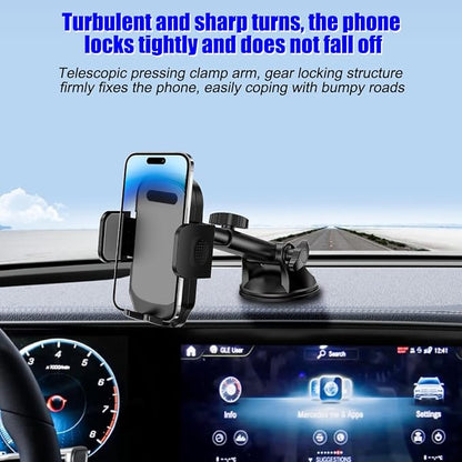 HZEL Car Dash Mount Phone Holder, 360° Adjustable Strong Suction Cup Vehicle Windshield Mobile Phone Mount, Hands Free Automotive Cellphone Stand, Suitable for 1.97-4.33" Smartphone (Grey)