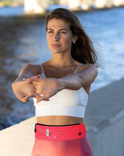 WATERFLY Running Belt Fanny Pack: Runner Marathon Jogging Waist Pack Sport Workout Exercise Fitness Phone Holder Belt for Men Women Jogger Slim Waistband