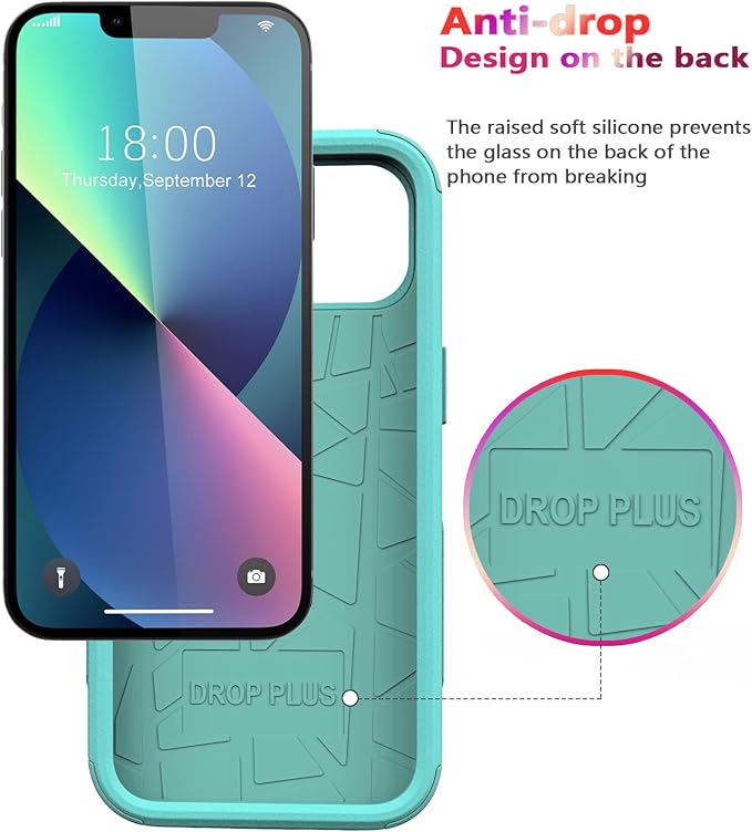 Diverbox for iPhone 13 Case [Shockproof] [Dropproof] [Dust-Proof],Heavy Duty Protection Phone Case Cover for Apple iPhone 13 (Teal)