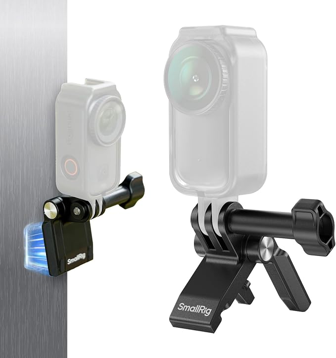 SmallRig Magnetic Mount for Action Camera, for DJI Osmo Nano/Action 4/5 pro, for GoPro Hero 13/12/11, with Quick Release Plate for Arca-Swiss, 1/4"-20 Locating Hole, Ultra-Low-Angle Shooting