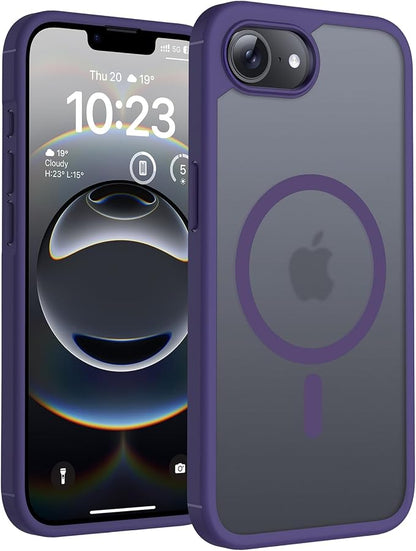TOCOL Magnetic for iPhone 16e Case, Upgraded Full Camera Protection, Compatible with Magsafe, Drop Protection, Translucent Matte Back Bumper for iPhone 16e 6.1-Inch (Purple)