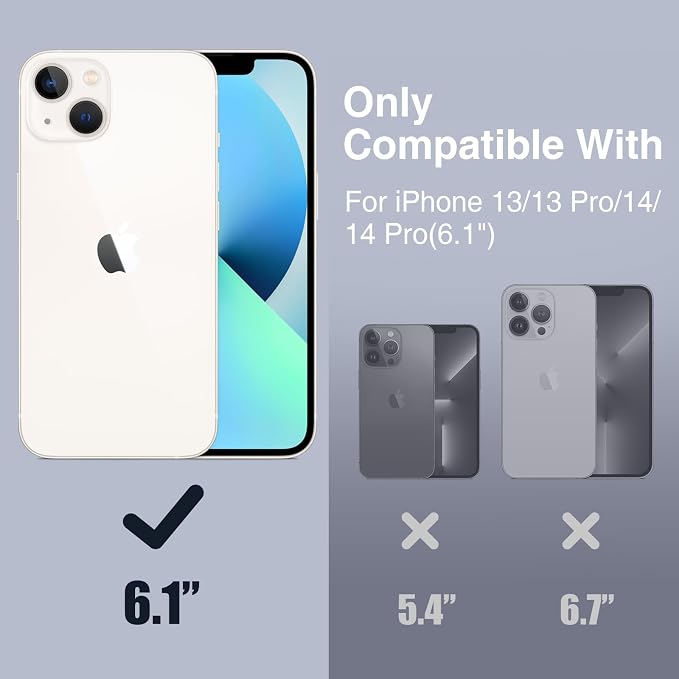 GIN FOXI Battery Case for iPhone 13/13 Pro/14/14 Pro, Charging Case Real 7000mAh Rechargeable Charger Cover Anti-Fall Protection Ultra-Slim Extended Battery Pack Juice Box,6.1" Gray