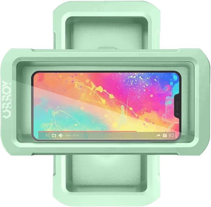 URROY Shower Phone Holder Waterproof, 360° Rotation Shower Phone Case, Anti-Fog High Sensitivity Universal Cover Mount Stand for Bathroom Wall Mirror Bathtub Kitchen, Gift for Men Women Mint Green