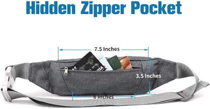 WATERFLY Fanny Pack for Women Men Water Resistant Small Waist Pouch Slim Belt Bag with 4 Pockets Lightweight Crossbody Chest Bag Fit All Phones, 11.02 x 2.1 x 4.3 inch,11.02 x 2.1 x 4.3 inch