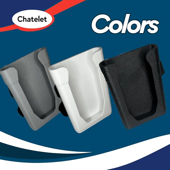 Chatelet Universal Phone Holder with Strap On Design | Phone Mount for Boats, Golf Carts, Pool Umbrellas, Strollers & More | Made in USA (White)