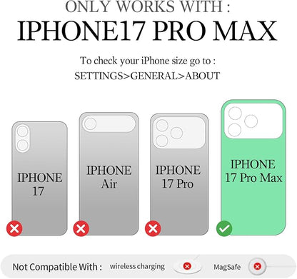 ZVE for iPhone 17 Pro Max Wallet Case for Women, Crossbody Purse with Wrist Strap Ring Holder Flip Cover 6.9 Inch-Black
