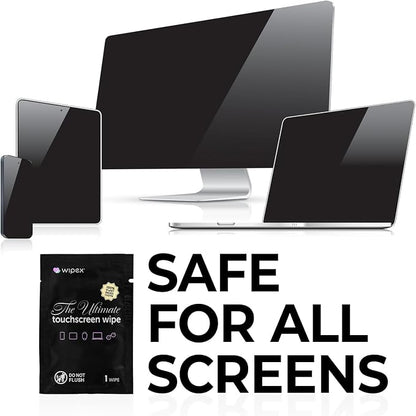 Wipex Ultimate Auto Screen Wipes - 24ct Individually Wrapped Car Wipes for Interior Cleaning, Streak-Free & Residue-Free Polish, Plant-Based Black Cloth, Ideal for Screens, Gauges, Mirrors & Dashboard