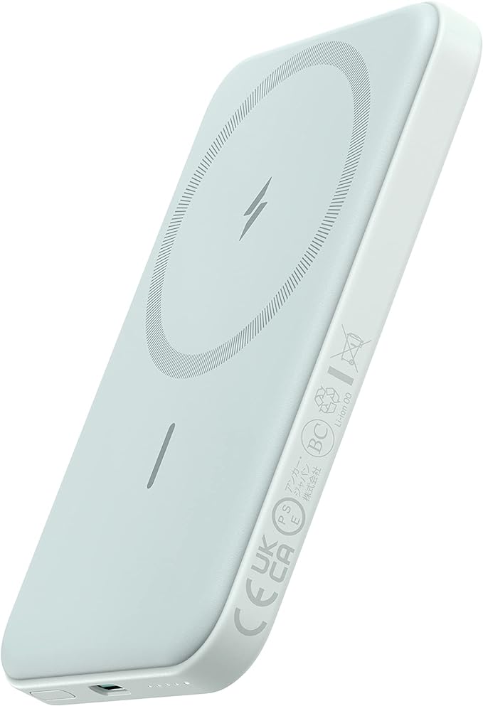 Anker 621 Magnetic Portable Charger (MagGo), 5,000mAh Wireless Power Bank with USB-C Cable, Magsafe-Compatible Battery Pack for iPhone 16/15/14/13/12 Series