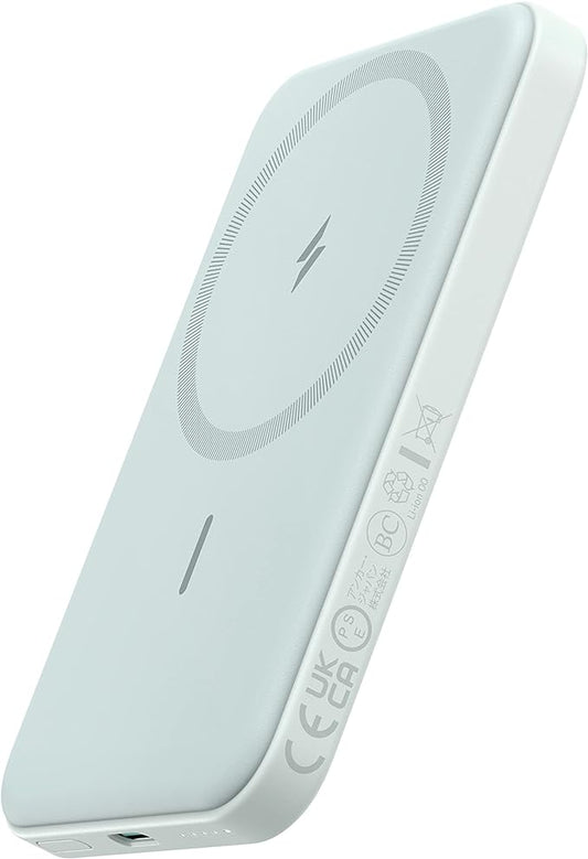 Anker 621 Magnetic Portable Charger (MagGo), 5,000mAh Wireless Power Bank with USB-C Cable, Magsafe-Compatible Battery Pack for iPhone 16/15/14/13/12 Series