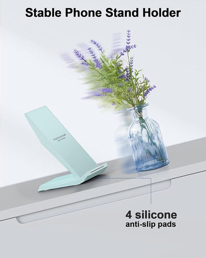 NANAMI Fast Wireless Charger, Charging Stand[with 20W PD Charger] Compatible with iPhone 17/16/15/14/13/12/12, Desktop Charger Stand for Samsung Galaxy S26/S26+/S25/S25+/S25 Ultra/S24/S23/S22/S21/S20