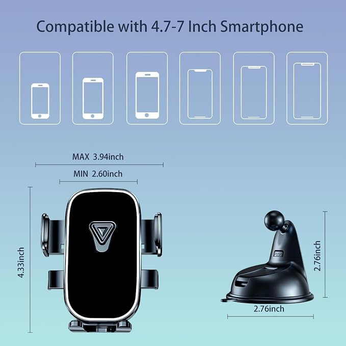 Boat Phone Mount, Suction Cup Boat Cell Phone Holder Marine Heavy Duty Dash Universal Desk Waterproof Boat Phone Holder for Boating Kayak Sailing Marine Marina for iOS Android Smartphone (2PCS)