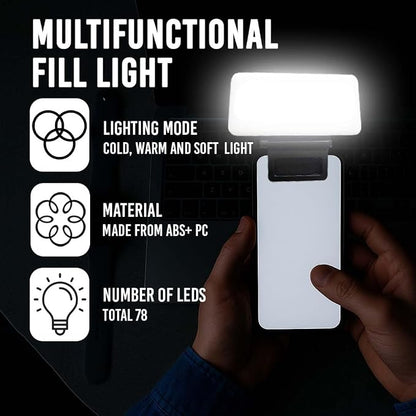 LED Phone Light, Selfie Light, 3000Mah Rechargeable Clip Video Light - 3 Light Modes with Adjustable Clips, Portable Selfie Light For iPhone & Camera, Laptop, iPad, Photography - Makeup, Vlog - Tiktok