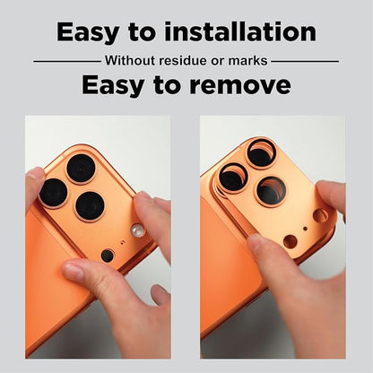 for iPhone 17 Pro Camera Lens Protector, 2 Pack | Aerospace-Grade Aluminium | Full Protective Cover | Anti-Glare Sapphire Glass | Colour-Matched Finish Cosmic Orange