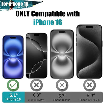 [Upgraded Battery Case for iPhone 16, 5000mAh Rechargeable Extended Battery Charging Charger Case, Add 100% Extra Juice (6.1 Inches) Black
