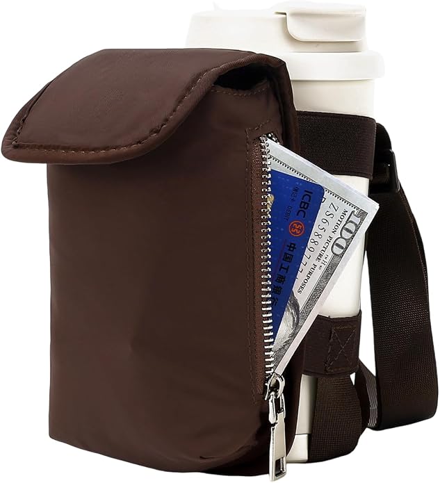 Herald Mini Phone Crossbody Bag with Water Bottle Holder, Water Bottle Carrier Bag with Strap for GYM, Hiking, Cycling