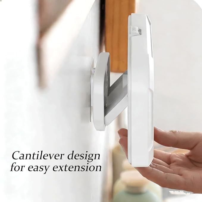 Waterproof Shower Phone Holder, 360° Rotatable Retractable Anti-Fog Wall Mount Case for 4-7" Smartphones, Thick-Case Friendly