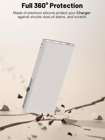 Silicone Protective Case Compatible with OnePlus SuperVooc Power Bank 12,000mAh All-Port Portable Charger, Full-Body Protective Cover with Precise Cutouts, Shockproof & Scratch-Resistant Sleeve (Grey)