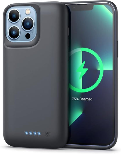 Charging Case for iPhone 13 Pro Max, 8600mAh Portable Rechargeable Charger Case Extended Battery Pack for iPhone 13 Pro Max Protective Charging Case (6.7 inch)-Black