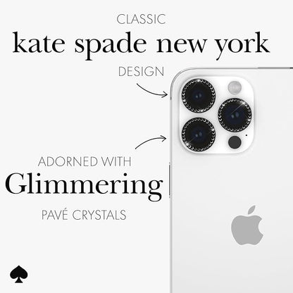 kate spade new york iPhone 15 Pro/iPhone 15 Pro Max Camera Lens Protector with Aluminum Ring - Set in Stone Nightfall