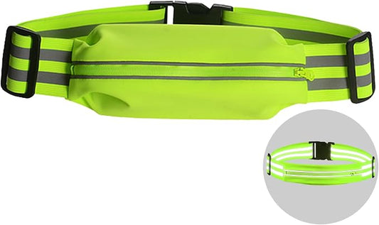 Running Belt Running Phone Belt for Women and Men Phone Holder Runners Pouch Waist Belt Reflective Runners Belt Money Belt Exercise Waist for Workout Jogging Running Gear Accessories (Green）