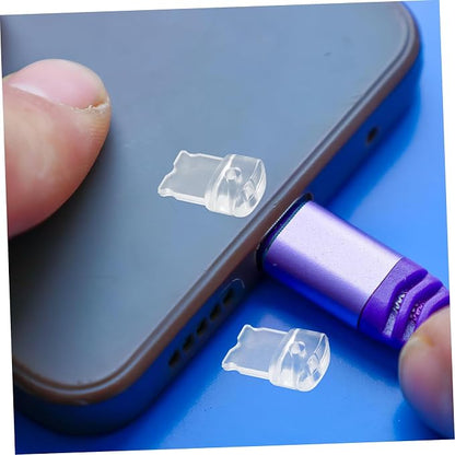 Housoutil 30pcs Transparent Charging Port Plugs Dustproof Protective Sleeves for Accessories Simple Installation Lightweight Convenient Essential for Preventing Debris
