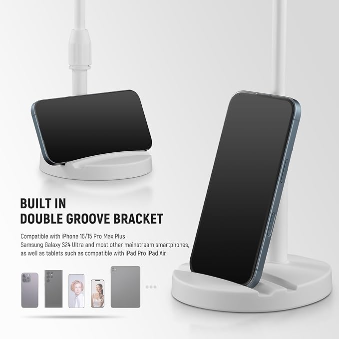 NEEWER BASICS 5"/13cm Desk Ring Light with Stand, 10W LED Selfie Light with Phone Holder Base Compatible with iPhone for Video Recording Laptop Webcam Zoom Video Conference Lighting Makeup, White BR60