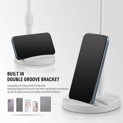 NEEWER BASICS 5"/13cm Desk Ring Light with Stand, 10W LED Selfie Light with Phone Holder Base Compatible with iPhone for Video Recording Laptop Webcam Zoom Video Conference Lighting Makeup, White BR60