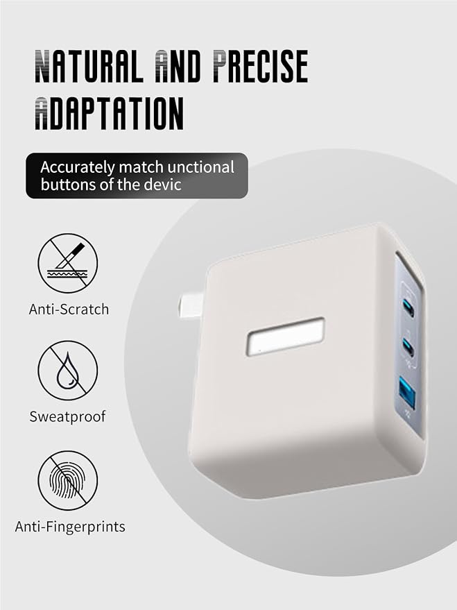 Case for Anker Nano 100W USB-C Charger (Model: A2145), Kids-Friendly Soft Silicone Protective Cover, Shockproof, Waterproof (Gray)