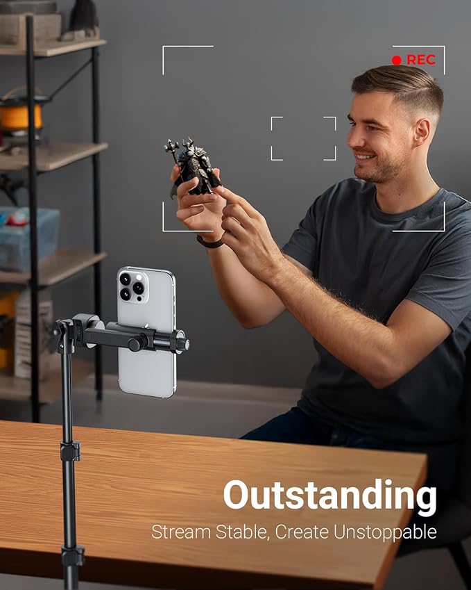 66" Phone Tripod, Tripod for iPhone with Remote & Phone Stand, Extendable Cell Phone Tripod for Video Recording, Ultimate Tripod & Monopod Accessories for iPhone/Android, Clamp Mount