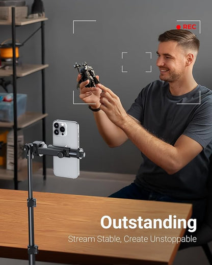 66" Phone Tripod, Tripod for iPhone with Remote & Phone Stand, Extendable Cell Phone Tripod for Video Recording, Ultimate Tripod & Monopod Accessories for iPhone/Android, Clamp Mount