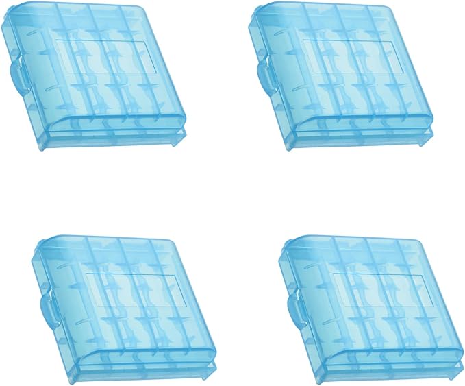 Heyiarbeit 4Pcs AA/AAA Battery Storage Case Organizer Box Holder Blue