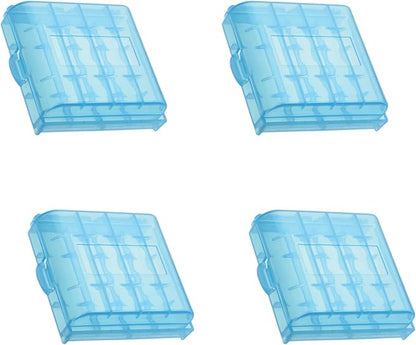 Heyiarbeit 4Pcs AA/AAA Battery Storage Case Organizer Box Holder Blue