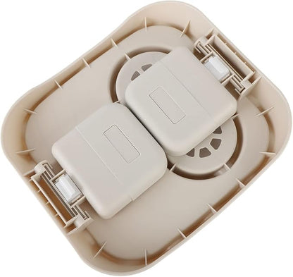 Tiiyee Hot Tub Table Tray, Inflatable Spa Drink Holder Snacks Tray Nonslip Caddy Holds 2 Drinks Adjustable Width for Outdoor Pool Hotub All Weather Aboveground Bathtub with Drain Holes(Beige)