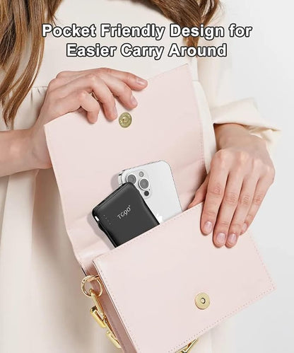 TG90° 2 Pack 10000mAh Portable Charger Slim Power Bank with Built in Cables,Travel Charger Cell Phone External Battery Pack,4 Output External Battery Pack Compatible with iPhone and Android Devices