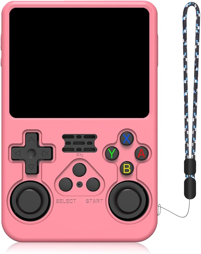 Silicone Protective Case for Anbernic R36S Game Console, Full-Body Protective Cover with Precise Cutout, Shockproof Dustproof Protector Sleeve & Scratch-Resistant Sleeve (Pink)