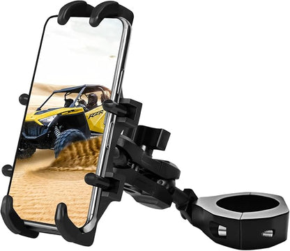 ZIDIYORUO UTV Phone Mount for 1.75"-2" Roll Bar, 360°Rotation UTV Phone Holder with 8 Claws, Aluminum Alloy Heavy Duty Smartphone Holder Hang on to 4.7"-7.1" Devices for Polaris RZR/Can Am X3