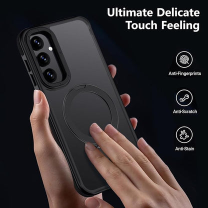 for Samsung Galaxy S23 FE Case, Magnetic Adjustable Ring Stand [Fit for Magsafe], [Military-Grade Shockproof Protection] Phone Case with Kickstand&Ring Holder (Black)