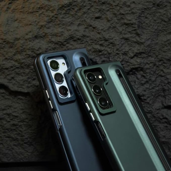 Slim PC phone Case for Samsung Galaxy Z Fold 6 phone case with Built-in S Pen Holder, Adjustable Camera Kickstand, Anti-Scratch Front Screen Protector | Shockproof Matte Finish mobile case Cover green